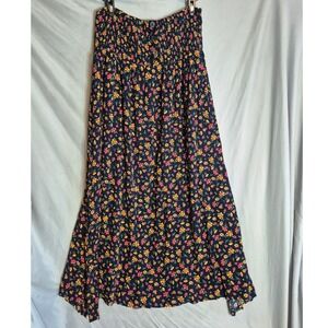 Lost + Wander Party Till Dawn Maxi Skirt‎ Floral Button Smocked XS